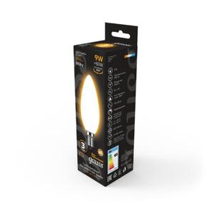 103201109 Лампа Gauss Filament Свеча 9W 590lm 3000К Е14 milky LED 1/10/50 рис.2