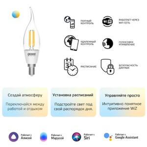 1280112 Лампа светодиодная филаментная Gauss Smart Home DIM+CCT E14 CF35 4,5 Вт 2000-6500 К 1/10/40 рис.8