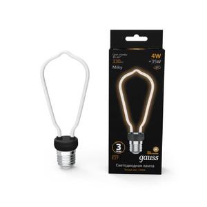 1005802104 Лампа Gauss Filament Artline ST64 4W 330lm 2700К Е27 milky LED 1/10/100