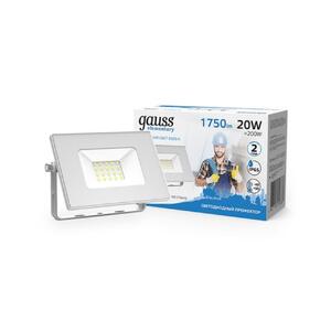 613120320 Прожектор светодиодный Gauss LED 20W 1350lm IP65 6500К белый 1/30