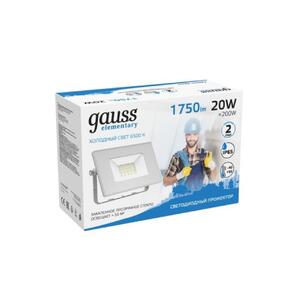 613120320 Прожектор светодиодный Gauss LED 20W 1350lm IP65 6500К белый 1/30 рис.2