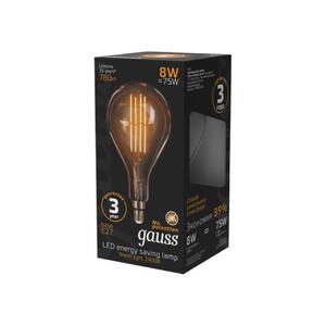 149802008 Лампа Gauss Filament А160 8W 780lm 2400К Е27 golden straight LED 1/6 рис.3