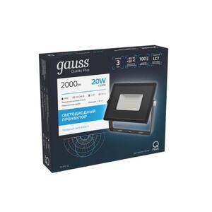 613511320 Прожектор Gauss LED Qplus 20W 1800lm IP65 6500К черный 1/40 рис.2