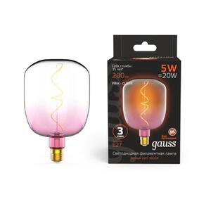 1010802105 Лампа Gauss Filament V140 5W 200lm 1800К Е27 pink-clear flexible LED 1/6