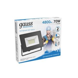 613100370 Прожектор светодиодный Gauss LED 70W 4600lm IP65 6500К черный 1/24 рис.2