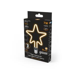 1006802104 Лампа Gauss Filament Artline Star 7W 580lm 2700К Е27 milky LED 1/10/100 рис.2