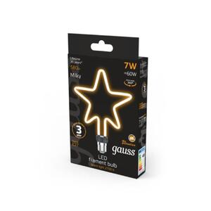 1006802104 Лампа Gauss Filament Artline Star 7W 580lm 2700К Е27 milky LED 1/10/100 рис.3