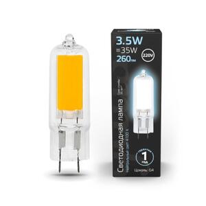 107807203 Лампа Gauss G4 AC220-240V 3.5W 260lm 4100K стекло LED 1/10/200