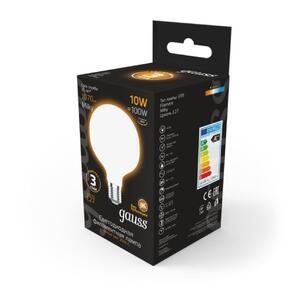 189202110 Лампа Gauss Filament G95 10W 1070lm 3000К Е27 milky LED 1/20 рис.2