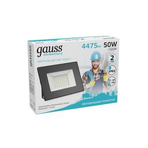 613100250 Прожектор светодиодный Gauss Elementary 50W 4475lm IP65 4000К черный 1/10 рис.2