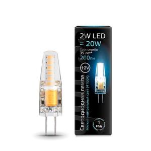 207707202 Лампа Gauss LED G4 12V 2W 200lm 4100K силикон 1/20/200 рис.0