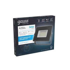 Прожектор светодиодный Gauss Qplus 50 W 4250 lm IP65 6500K графитовый серый 1/10 рис.2