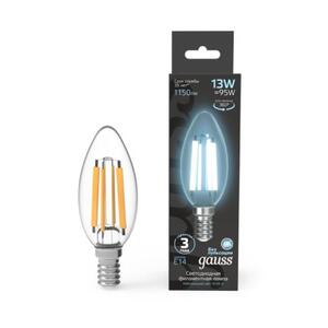 103801213 Лампа Gauss Filament Свеча 13W 1150lm 4100К Е14 LED 1/10/50 рис.0