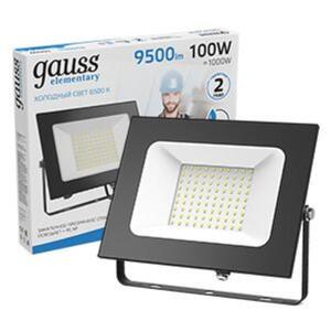 613100100 Прожектор светодиодный Gauss LED 100W 6900lm IP65 6500К черный 1/14 рис.0