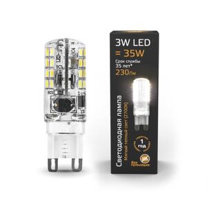 107709103 Лампа Gauss LED G9 AC150-265V 3W 230lm 2700K силикон 1/20/200