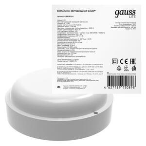 Св-к светодиодный Gauss LITE IP65  D155*52 15W 1100lm 4000K ЖКХ круглый c оптико-акустич. сенс. 1/40 рис.0