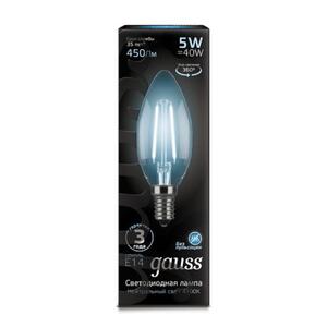 103801205 Лампа Gauss LED Filament Свеча E14 5W 450lm 4100К 1/10/50 рис.2