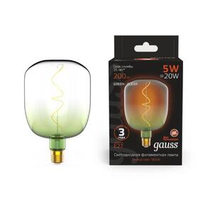 1009802105 Лампа Gauss Filament V140 5W 200lm 1800К Е27 green-clear flexible LED 1/6 рис.0