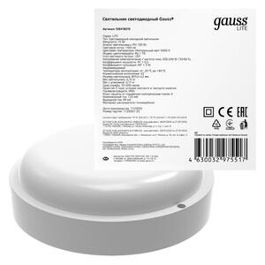 126418215 Св-к светодиодный Gauss ECO IP65  D160*53 15W 1100lm 4000K ЖКХ круглый 1/40 рис.0