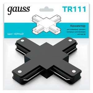 TR111 Коннектор Gauss для трековых шинопроводов (+) черный 1/50 рис.0