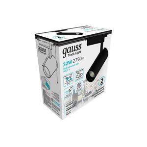 Светильник трековый Gauss цилиндр 32W 2750lm 4000K 180-240V IP20 75*220мм черный угол 24º LED 1/40 рис.3